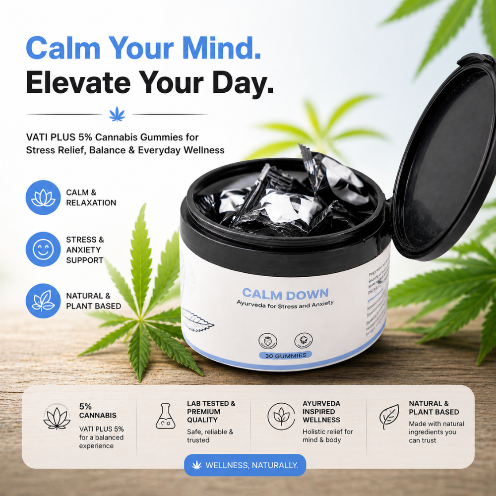 Calm Down CBD Gummies Jar on Desk