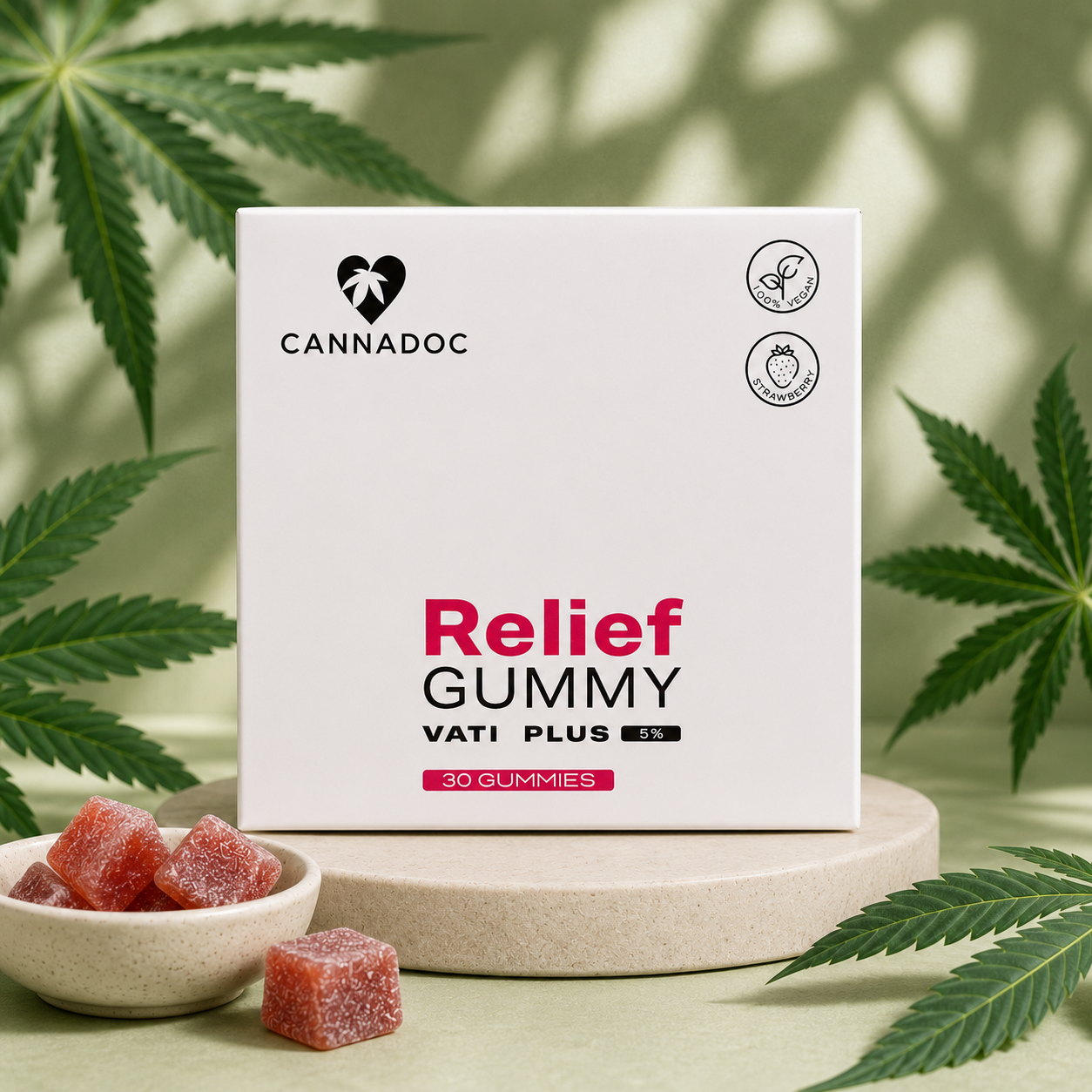 Go with the Flow+ Relief Gummy VATI PLUS 5% - Cannadoc Box 30 Gummies
