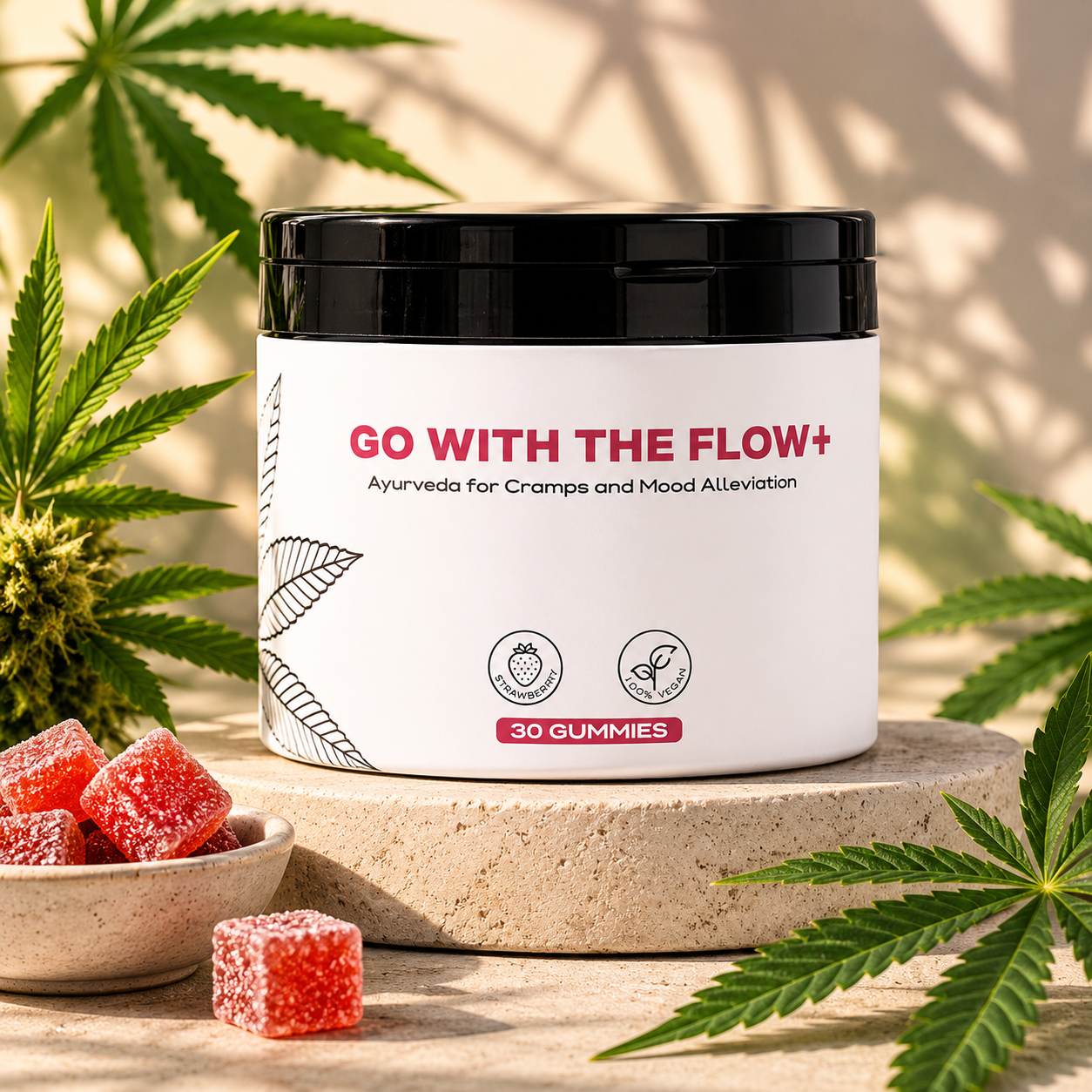 Go with the Flow+ Jar - Ayurveda for Cramps and Mood Alleviation - 30 Gummies