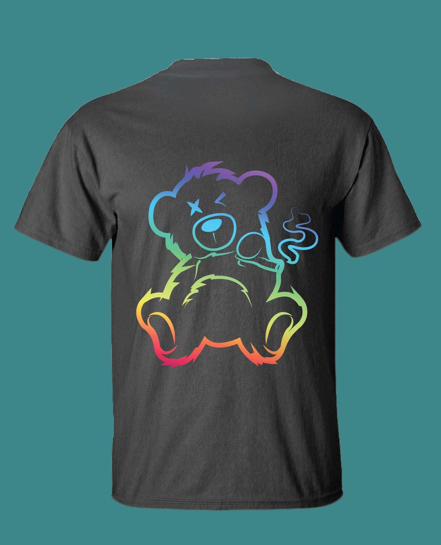 Smoking Teddy Rainbow Reflective T-Shirt